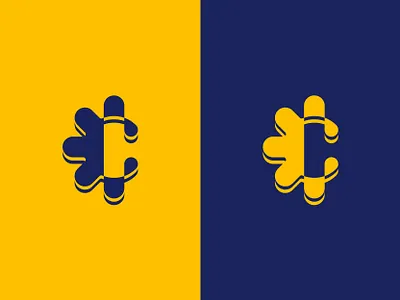 Letter C blue branding branding design c design letter letter c lettermark logo logodesign logomark type vector yellow