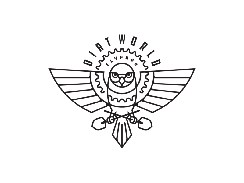 Dirt World - FlyPark🦉 after effects after effects animation animal animal illustration animal logo animation bird bmx brand branding bycicle circle circular concept dirt jump logo logos