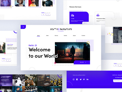 Astronautas Filmes Web Site branding design icon illustration logo redesign typography ui ux vector