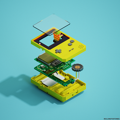 Gameboy color 3d 3d art game art game boy gameboy gameboy color illustration isometric isometric illustration link links awakening nintendo nintendo switch pixel pixel art pixelart voxel voxel art voxelart zelda