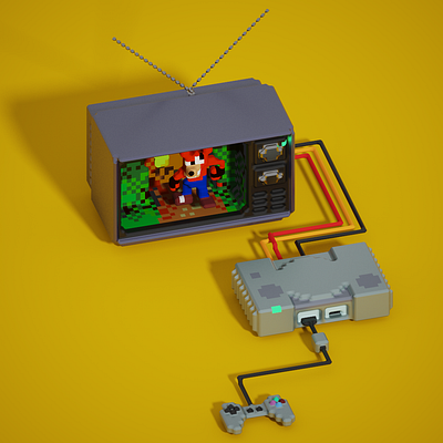 Crash bandicoot 3d 3d art 3d illustration crash crash bandicoot game art illustration pixel pixelart playstation voxel voxel art voxelart