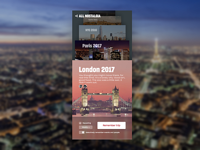 Nostalgia app appdesign color design ios iphone photos travel typography ui ux