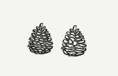 Pine Cone Prints block distressing ideation ink linoleum pine cone pine tree print progress tree