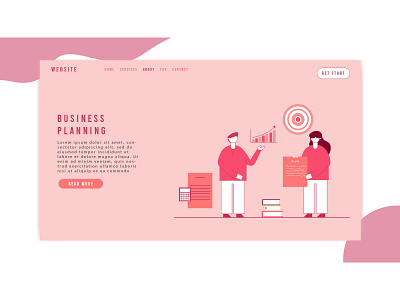Business Planning Landing Pages Design character design conceptual graphicdesign illustraion landingpage target uidesign website