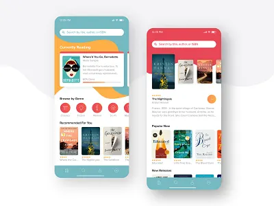 Reading App Concept abstract app app design books bright clean colors concept fun iphone library mobile modern read reading reading list