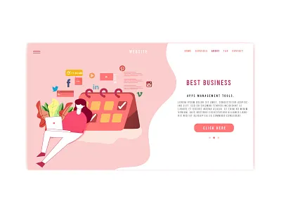 Landing Page Design For Business Planning business graphicdesign illustration landing page design social uidesign vector webdesign