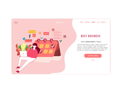 Landing Page Design For Business Planning business graphicdesign illustration landing page design social uidesign vector webdesign