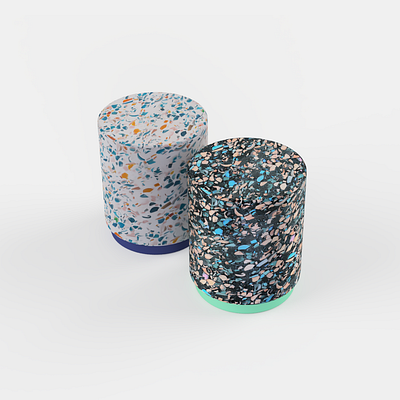 Terrazzo Stool Render 1 3d material stool