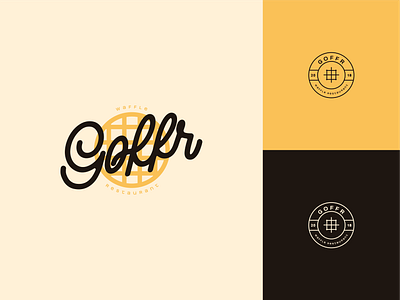 Goffr - Restaurant Branding - Logo Design branding color palette food handwritting icon identity logo restaurant restaurant branding stamp vintage waffle