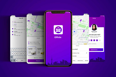 Gride - Get a taxi instantly gride mobile mobile app design mobile ui mobile uiux mobile ux order taxi app ride sharing taxi taxi app taxi booking app taxi driver uxui