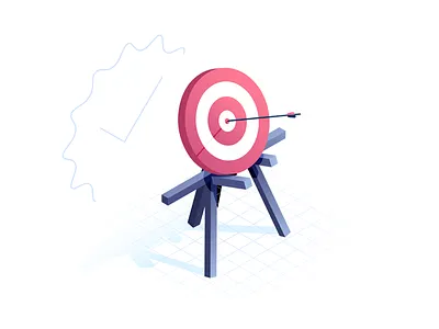 Isometric Target Practice 3d aim arrow bow goal grid isometric red shadow target