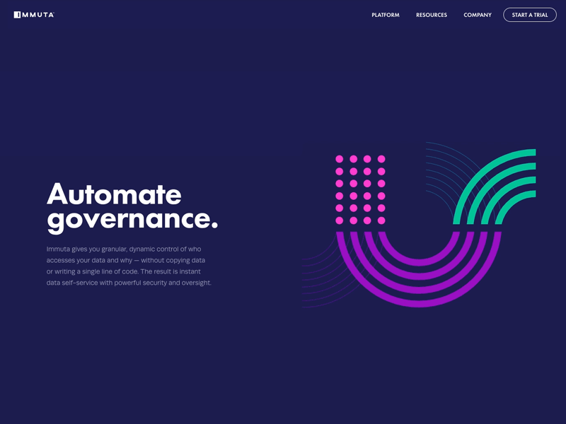 Immuta Homepage Animation abstract animation clean data gif homepage illustration minimal motion swiss