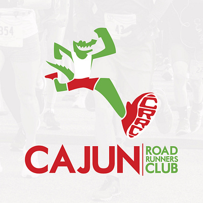 CAJUN ROAD RUNNERS CLUB - Logo Design branding cajun design gator icon illustration logo louisiana road runner running track typography vector