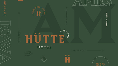 Hutte Hotel branding design flat icon identity illustration illustrator logo typography vector