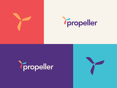 Propeller branding colourful flat logo software technology typography vector