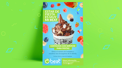 Beat blue froyo graphic design poster yogurt