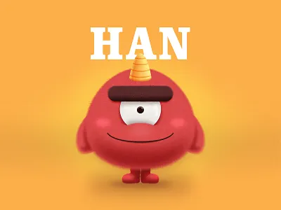 Han illustration cute design illustration orange
