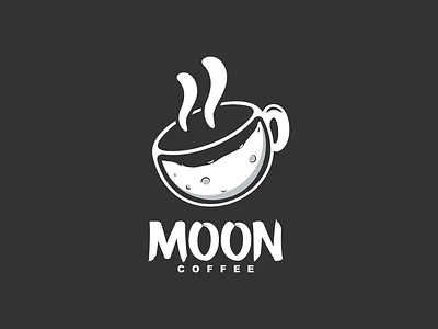 Moon Coffee Logo Combination brand branding coffee coffee logo design designer dualmeaning garagephic studio graphic icon illustration logo moon moon logo negative space negative space logo vector