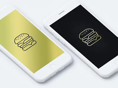 Splash burguer adobe xd app app design black burguer clean dnm.design gold invision iphone x minimal mobile morrongiello ui ux