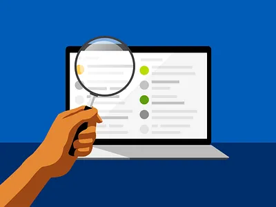 Finance bank chase etf finance finances hand illustration invest investing magnify magnifying glass web