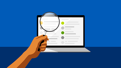 Finance bank chase etf finance finances hand illustration invest investing magnify magnifying glass web