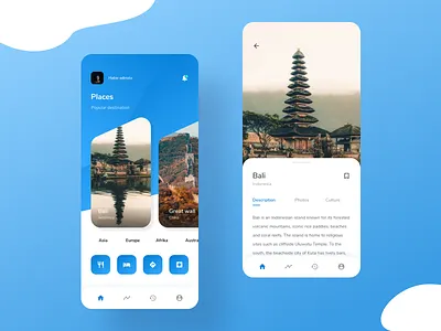 Exploration - traveling app app card design destination holiday icon interface place travel traveling