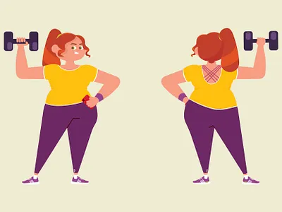 Character Design/pose Study 2d animation art artwork cartoon character character design colorful creative design girl girl illustration girls gym illustration illustrator lifting redhead vector women in illustration