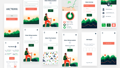 Arc'teryx Mobile App Redesign arcteryx hiking illustration illustrated design illustration design mobile app mobile app design mobile app ui modern design procreate art redesigned sketch app ui design ui designer uidesign ux research ux ui ux ui designer visual design watch app watch ui