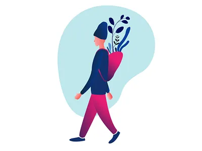 Plant Love design flat illustration minimal nature plants vector