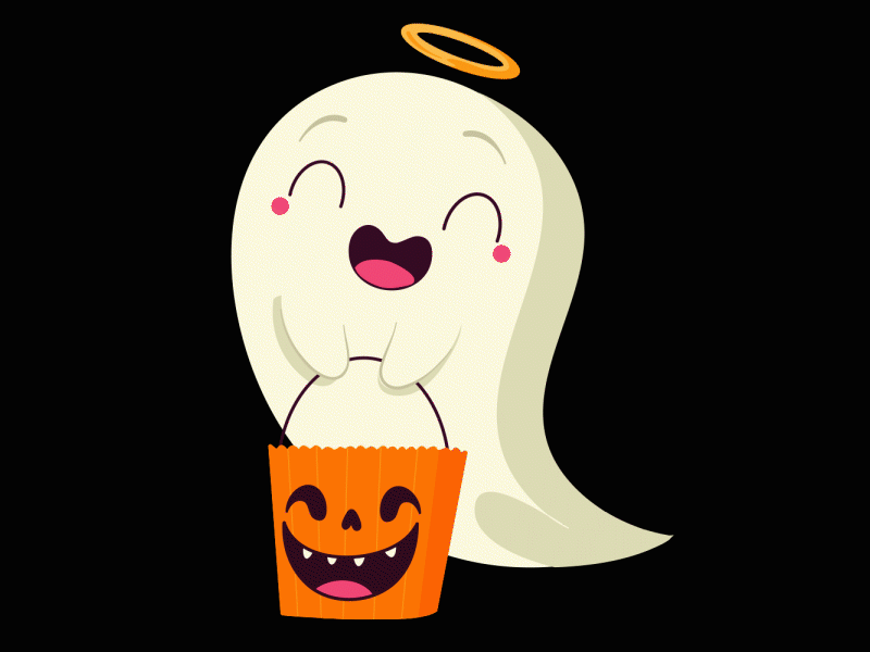 Halloween Candy & Ghost 2d animation candy ghost halloween design json kids vector