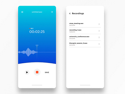 Voice Recorder app design ios mobile app notes recorder ui voice