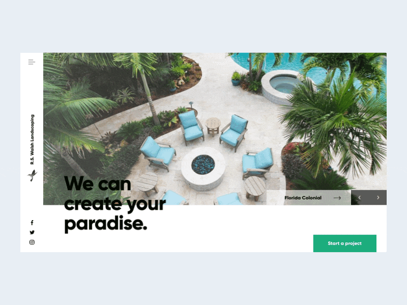 R.S. Walsh Landscaping Homepage Concept interactive design modern web design