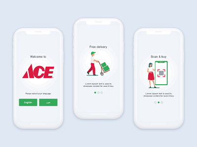 ACE On-Boarding Screens ace app app design apple application application ui design illustration minimalism mobile mobile app design modern onboarding onboarding illustration onboarding screens ui uidesign vector