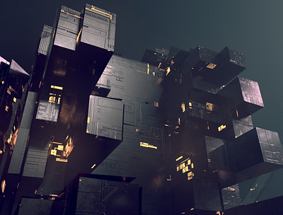 City Unknown c4d cinema4d city cube design displacement experiment extrude illustration mograph motion design redshift rs