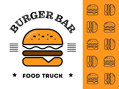 Burger Bar Logo branding burger logo food food truck logo vector