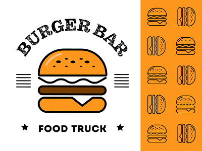 Burger Bar Logo branding burger logo food food truck logo vector