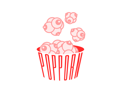 POP PORN branding festival logo movies popcorn porn tits