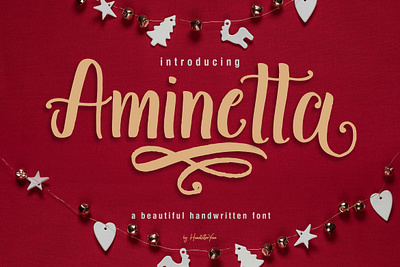 Aminetta branding celebration christmas design display font font creator handwritten holiday product script typeface typography winter