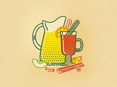 Hot cider apple cider cinnamon glass hot drink illustration jar lemon