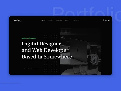 Timelino - Portfolio Website branding creative designer html developer illustration mobile app designer motion graphic design portfolio portfolio design ui designer ui ux specialist ux webdesigner