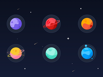 Planet icon design galaxy icons illustration ring ui universe