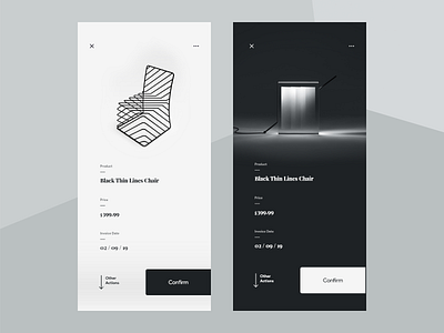 Black & White - DailyUI 046 app black interface invoice minimal minimalist mobile product store typography ui white