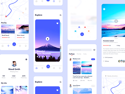 Travel app 02 app concept cool colors gradient icon logo travel app 02 travel app 02 ux vector 概念