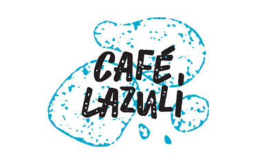 Café Lazuli brand identity brush calligraphy lettering logo vector