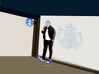 life + starbucks animation coffee design flat green straw illustration illustrator minimal simple simple design sketch starbucks vector