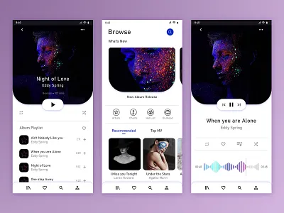 Music appllication app design design mobile music music lovers music player musicapp xd design