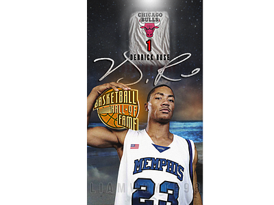 Derrick Rose - 'Basketball Hall Of Fame' basketball basketball design basketball edit basketball hall of fame basketball illustration basketball logo basketball player chicago bulls derrick rose design hall of fame illustration national basketball association nba photoshop poster wallpaper