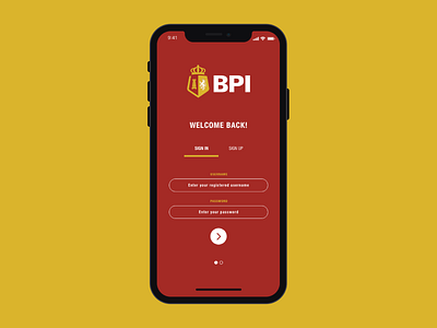 BPI Log-in screen redesign adobe xd app bpi interface login design login screen ui