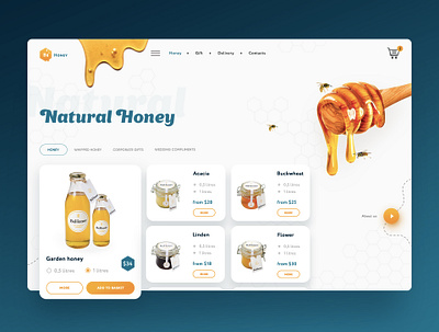 Natural Honey Bee Concept bee concept creative design creativity daily fruit homepage honey landing mainpage natural ui ui ux ux uxui web webdesign website