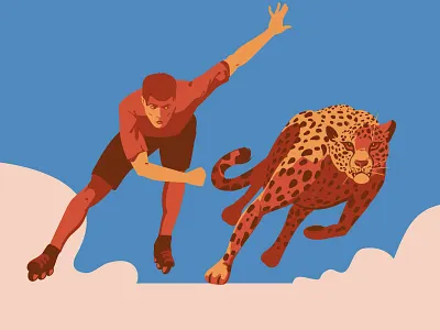 Morning run adobeillustrator animal art artwork cheetah digitalillustration drawing illustration illustrator poster vector